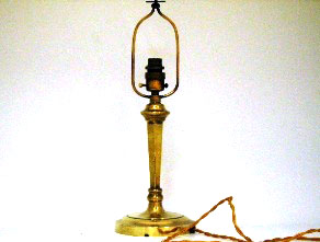 アンティーク　照明 ランプ（すでに組み合わせられている照明） ランプ　スタンド　真鋳　＆シェード（No.340)