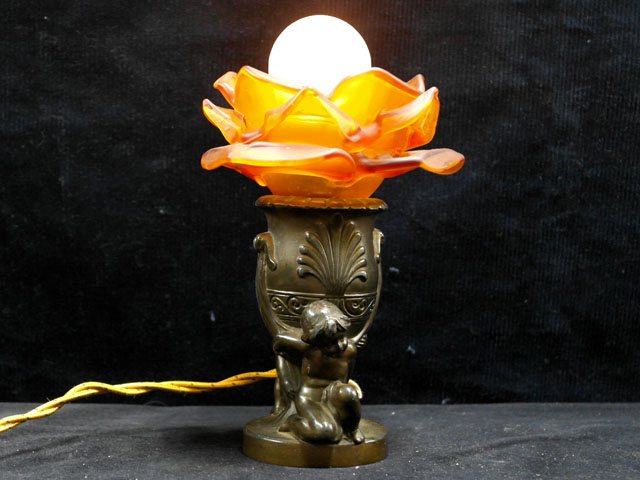 アンティーク　照明 ランプ（すでに組み合わせられている照明） スタンドランプ　オレンジバラ１灯