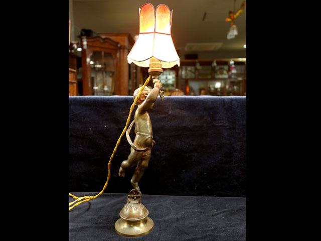 アンティーク　照明 ランプ（すでに組み合わせられている照明） エンジェル　Marcel Debut (French, 1865-1933)　ペア
