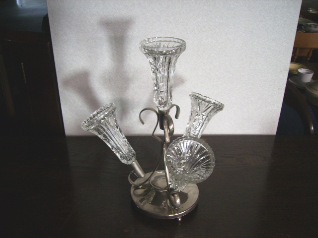 バーズ（花器）　カットガラス アンティーク　ガラス クリアー系