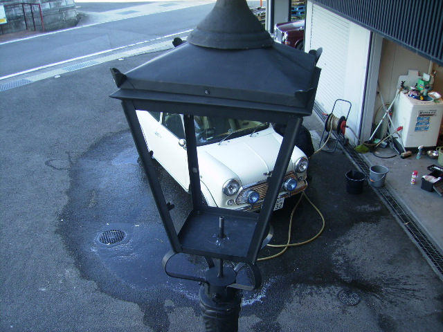 街灯（ストリート　ランプ）　土台　キャストアイロン,アンティーク　照明,ランプ（すでに組み合わせられている照明）