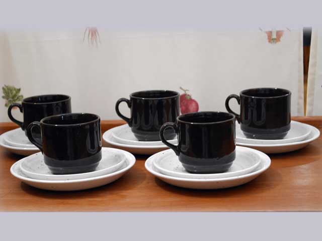 雑貨（キッチン） 雑貨陶器 コーヒーカップ　トリオ5セット