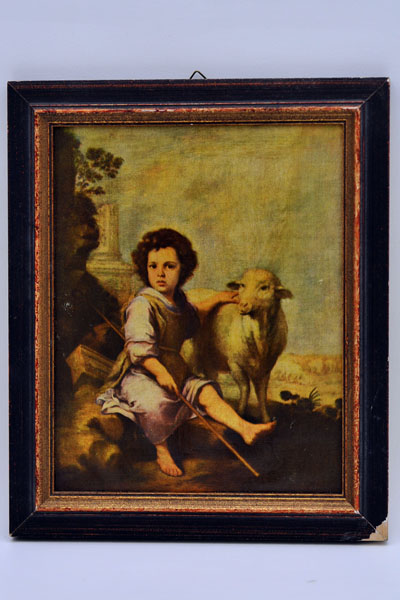 雑貨（ホビー） 絵・額入り品 絵　子供と羊