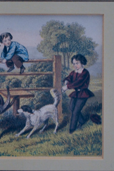 雑貨（ホビー） 絵・額入り品 絵　農場で遊ぶ子供（２）