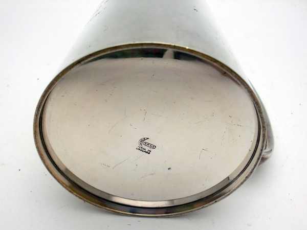 アンティーク　その他 銀・銅製品ほか シルバープレート　ビアマグ　1954年