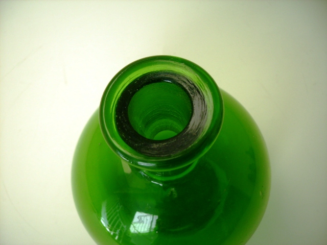 グリーン　ボトル,アンティーク　ガラス,グリーン・ブルー系