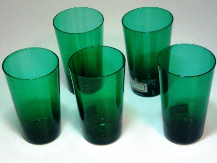 アンティーク　ガラス グリーン・ブルー系 グラス　グリーン　(左から1番目）