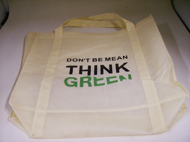 雑貨（キッチン） エコバッグ エコバッグ　THINK　GREEN　ホワイト