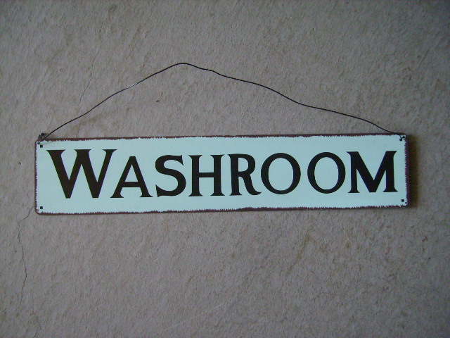 アンティーク　建材 建物付属品 WASHROOM　プレート