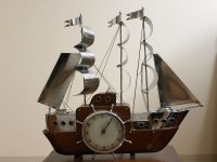 英国 Metamec(メタメック)社製時計　帆船　電気付