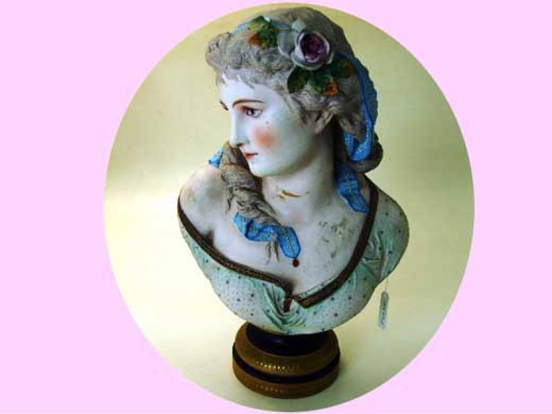 画像1: ビスク 女性 胸像