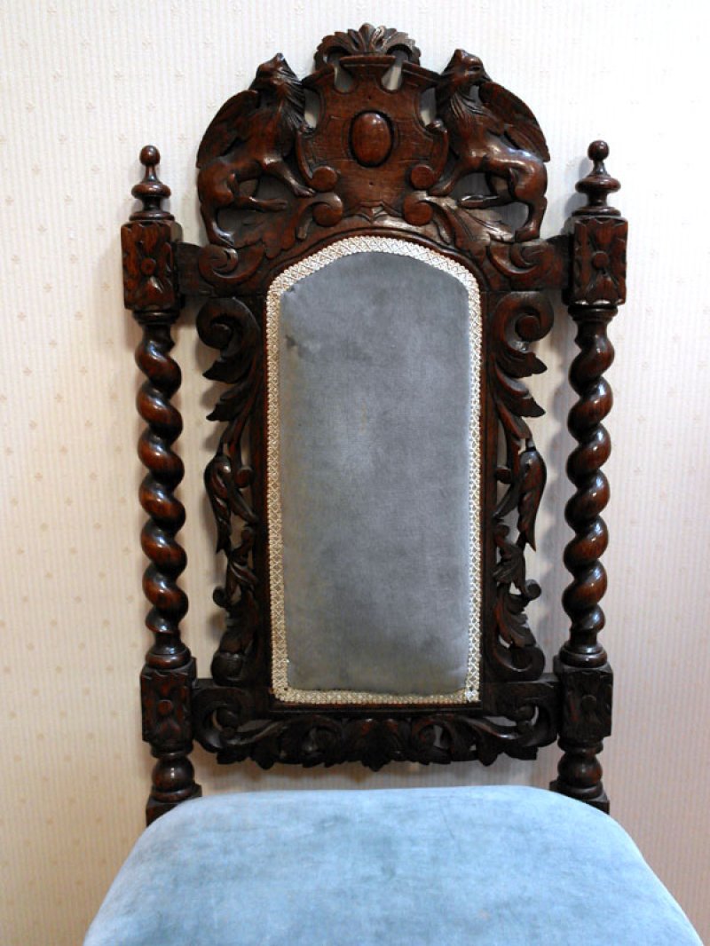 画像1: カロリアン・ ツイスト ハイバック チェア 張替え済み(ホースヘア使用)