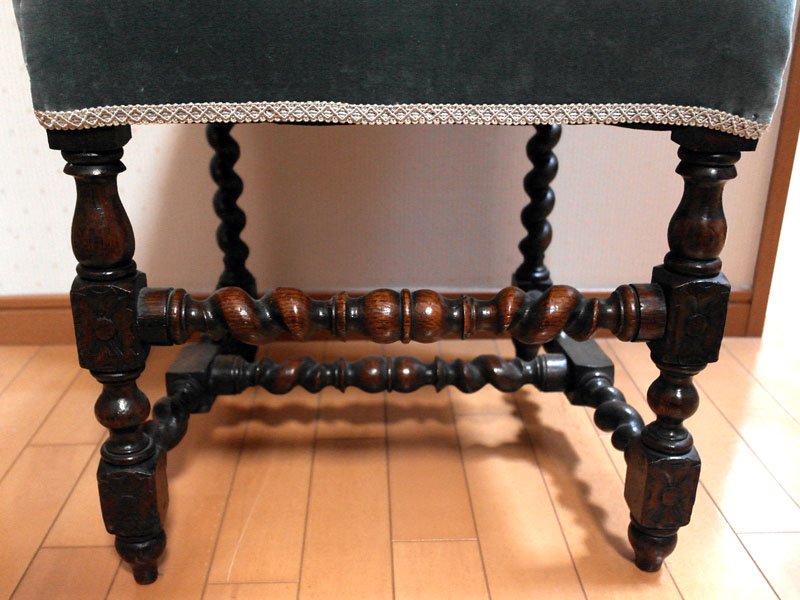 画像3: カロリアン・ ツイスト ハイバック チェア 張替え済み(ホースヘア使用)