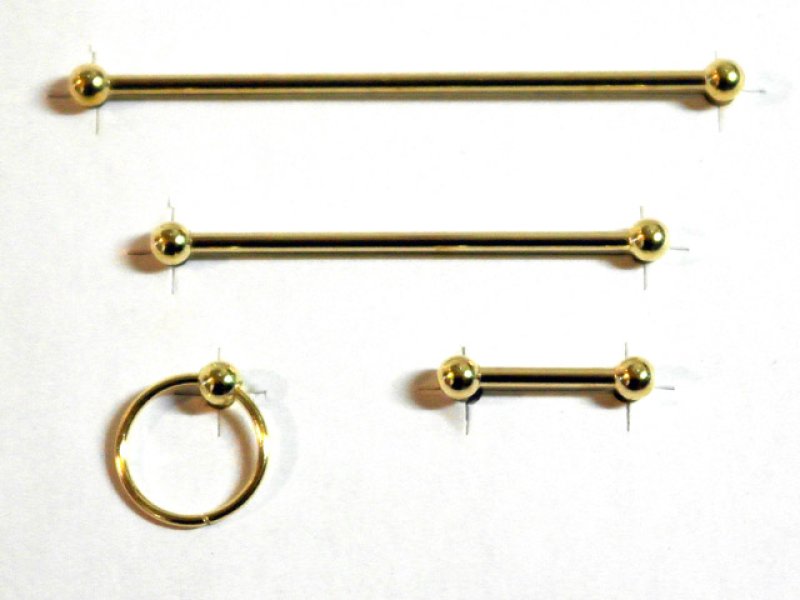 画像1: バスルーム　ハードウェア・セット　ゴールド (1)