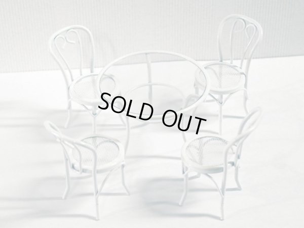 画像2: カフェ　テーブル&チェア4脚セット　ホワイト