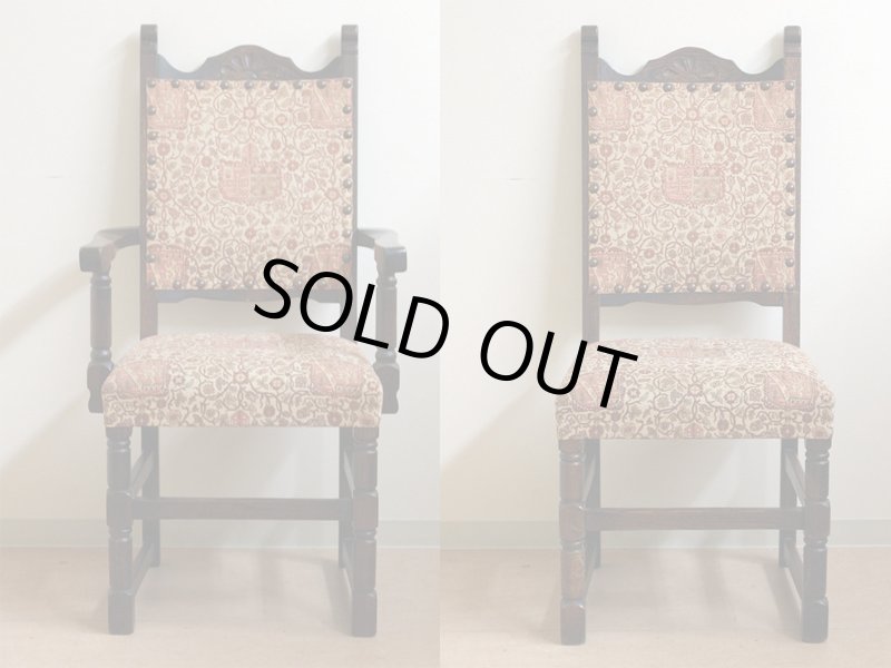 画像2: チェア（４脚＆アーム付2脚)セット　オーク (2)