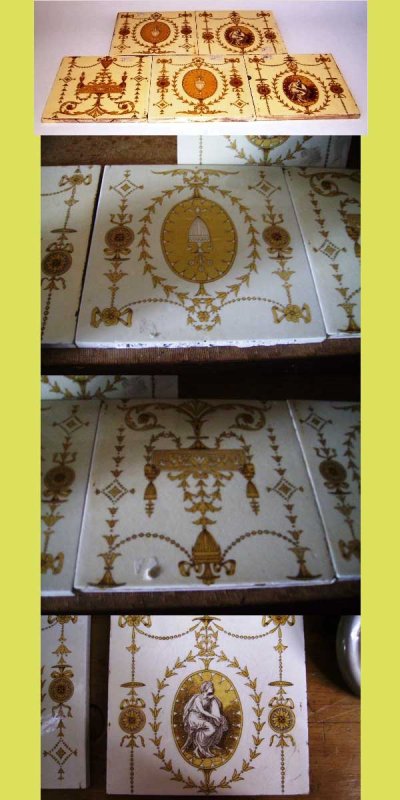 画像4: タイル　ミントン　5枚セット (4)