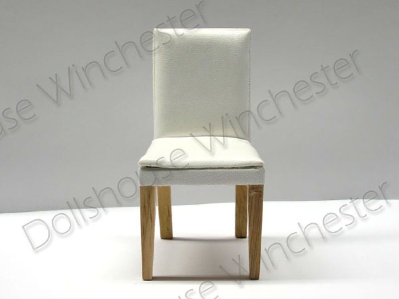 画像2: ダイニング　チェア（椅子） 　ホワイト・レザー (2)