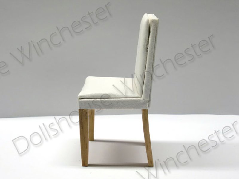 画像4: ダイニング　チェア（椅子） 　ホワイト・レザー (4)