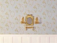 ミラー、キャンドル（壁かけ）ペア、シェルフ　セット