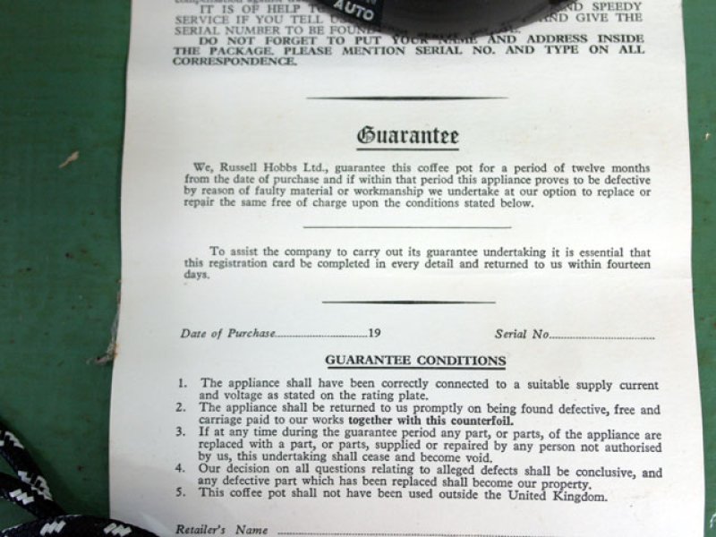 画像3: russell hobbs 　電気式　コーヒーパーコレータ　箱付き　1952年製　未使用品