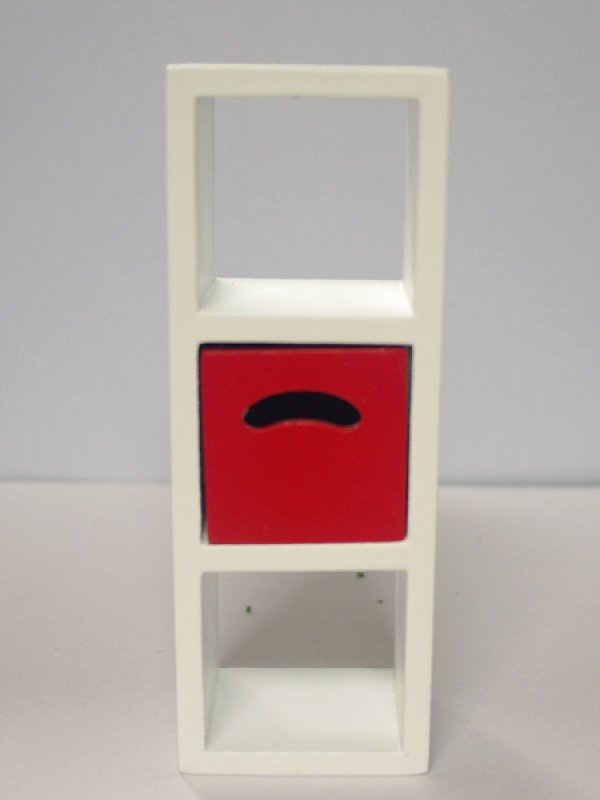 画像2: 収納ボックス付　収納ユニット(赤) (2)