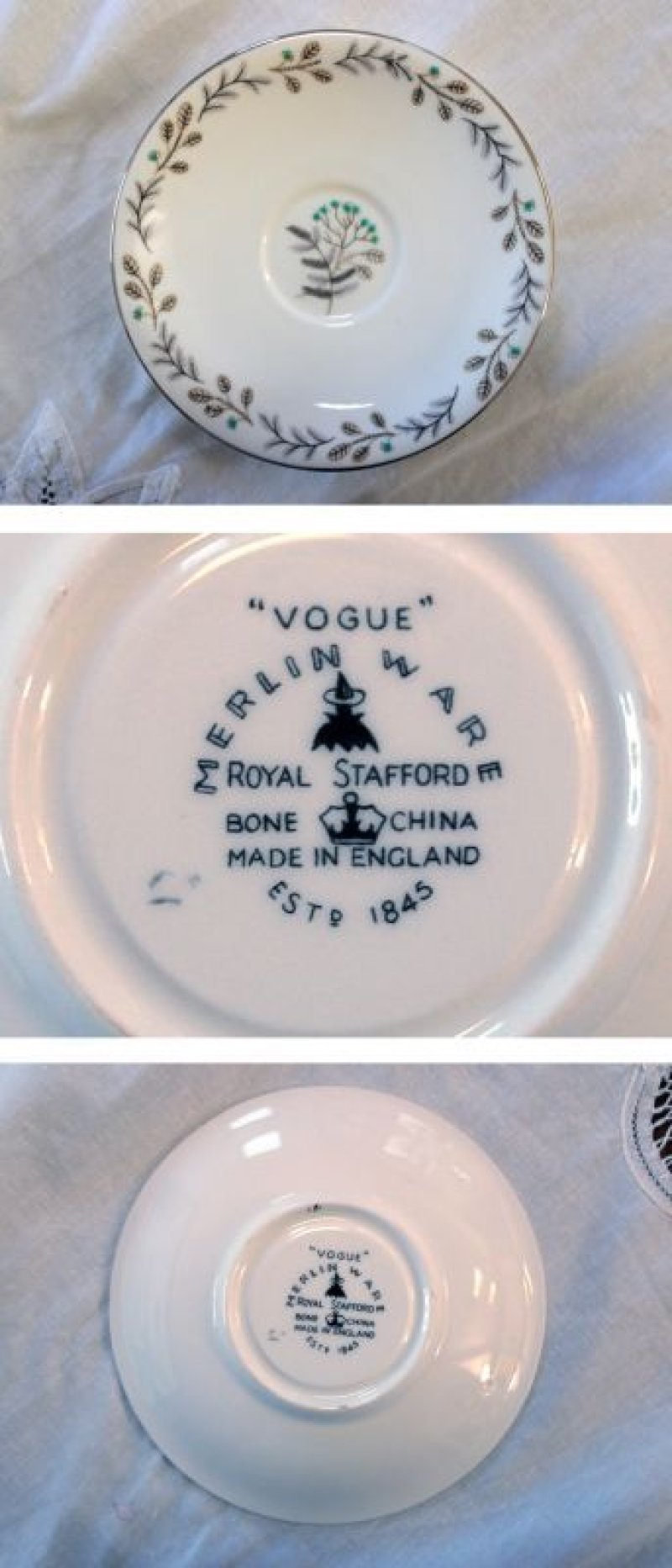 画像1: ロイヤル　スタッフォード　（ポット蓋割れている）　ティーポットセット　ポット+ジャグ+シュガーポット+カップ&ソーサー６客