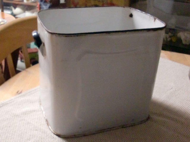 画像1: ホウロウ パン入れ　