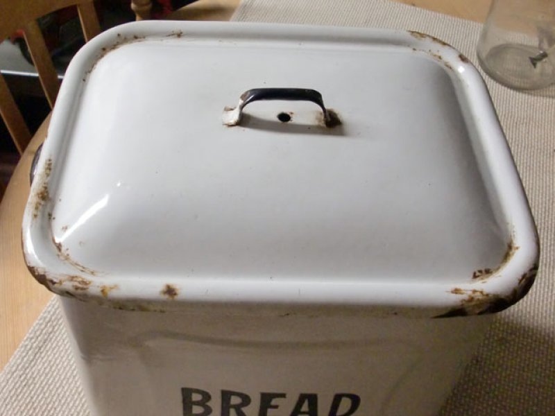 画像2: ホウロウ パン入れ　