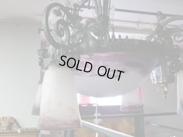 画像6: アールヌーボー様式　ハンギングランプ　大１灯＋小４灯　デュゲ