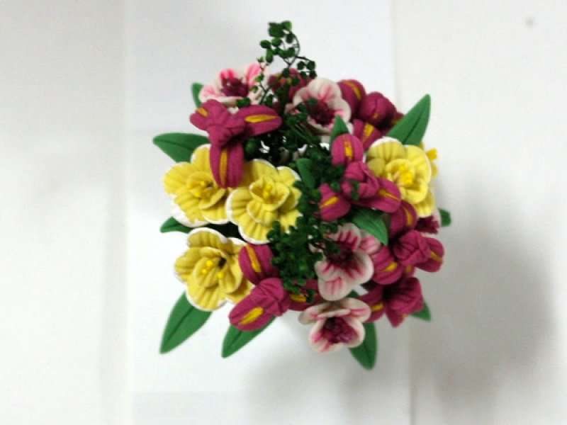 画像4: フラワーアレンジメント 白バーズ (4)