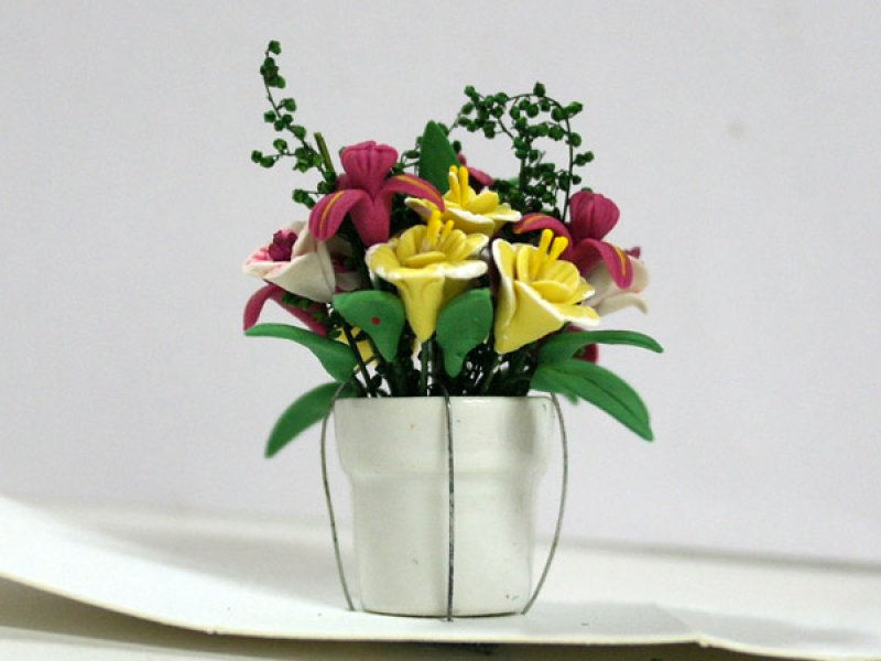 画像5: フラワーアレンジメント 白バーズ (5)