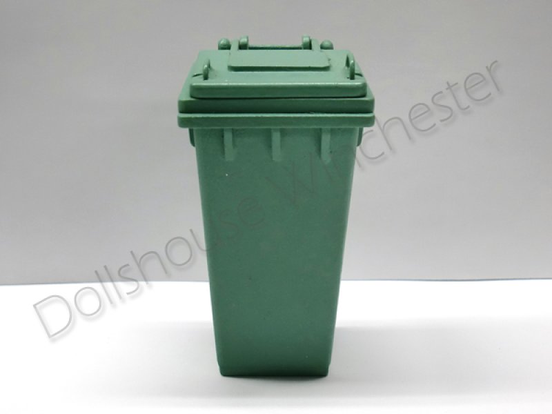 画像1: キャスター付ゴミ箱　グリーン (1)