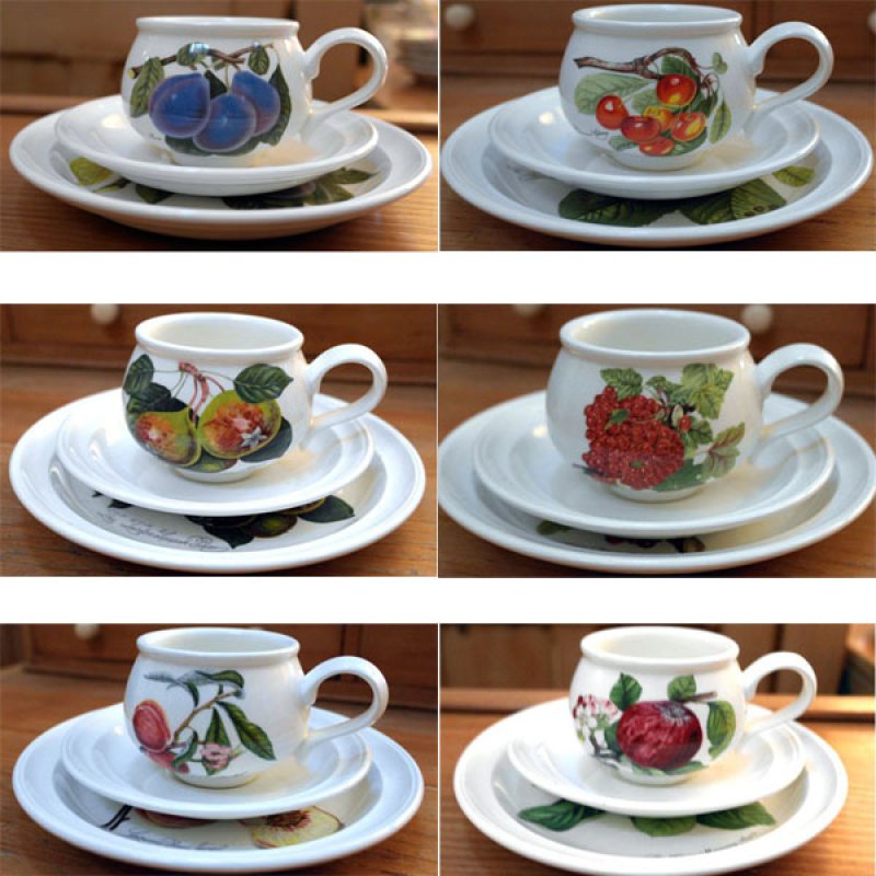 画像1: カップ＆ソーサー・プレート　６客セット　ポートメリオン/Portmeirion ポモナ/Pomona (1)