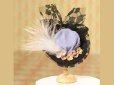 画像1: 羽付き婦人用帽子　ブラック/レース (1)