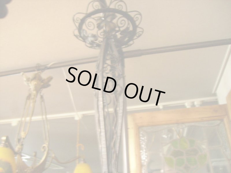 画像3: アールヌーボー様式　ハンギングランプ　大１灯＋小４灯　デュゲ (3)