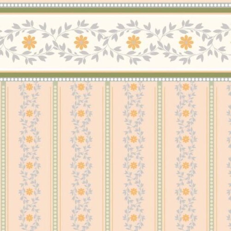 画像1: 壁紙　Soft Peach Posy Wallpaper (1)