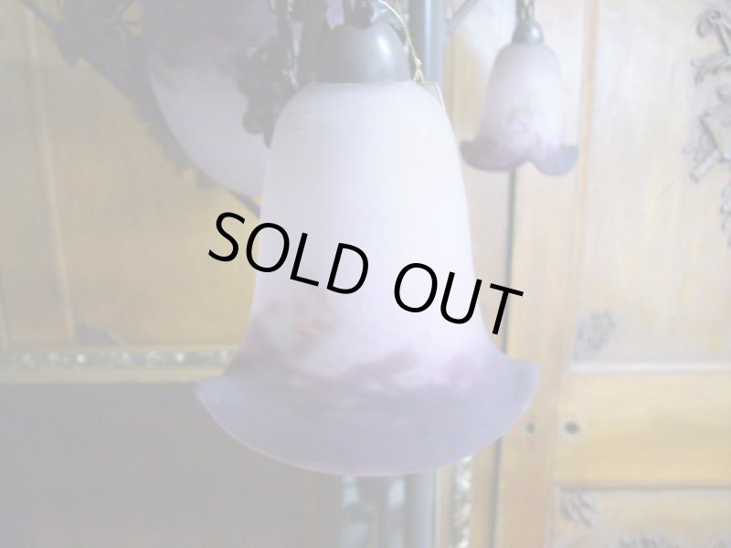 画像3: アールヌーボー様式　ハンギングランプ　大１灯＆小３灯　デュゲ (3)