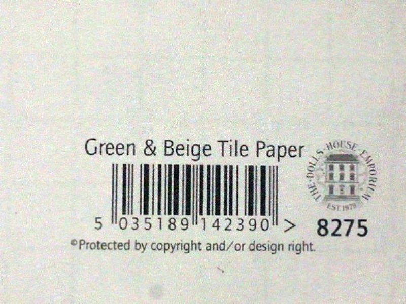 画像4: 床紙　タイル　グリーン・ベージュ (4)