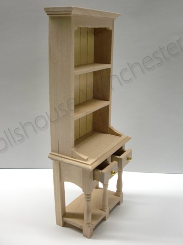 画像4: キッチン　ドレッサー（食器飾り棚　引出し2　未塗装 (4)