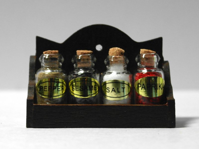 画像1: スパイス・ジャー（調味料）4＆ホルダー (1)