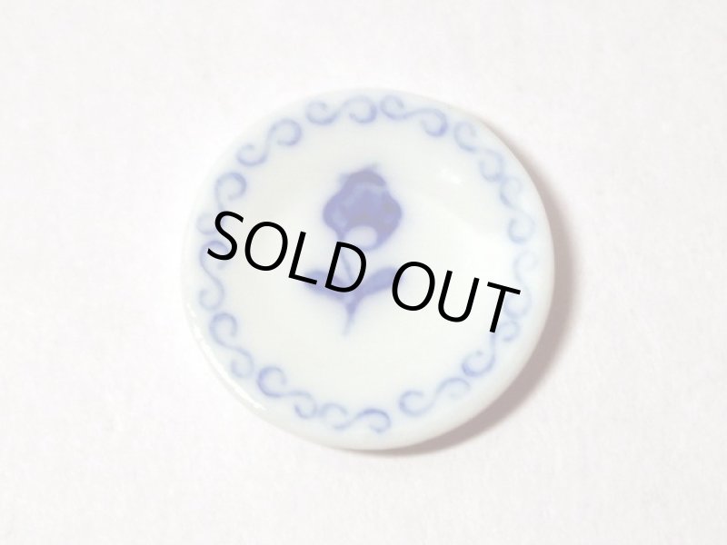 画像1: 1/12サイズ  ブルーローズ  プレート直径22mm (1)