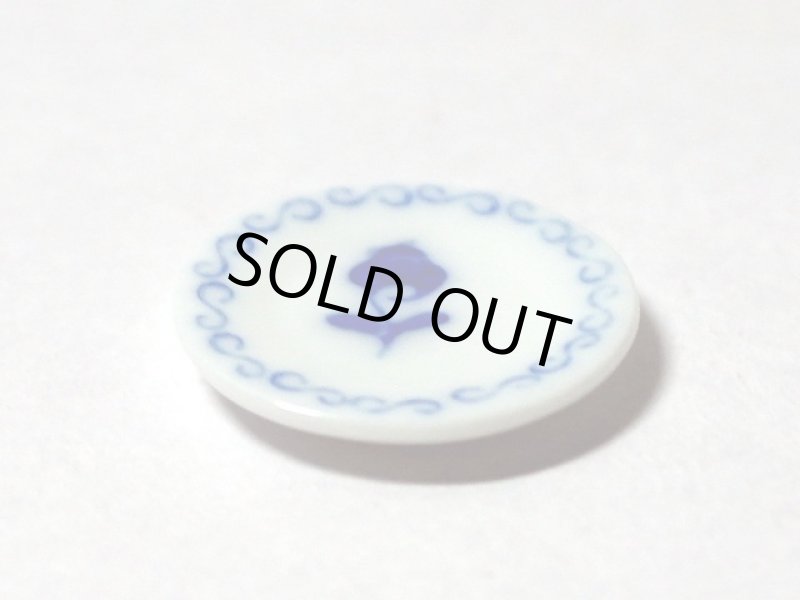 画像2: 1/12サイズ  ブルーローズ  プレート直径22mm (2)