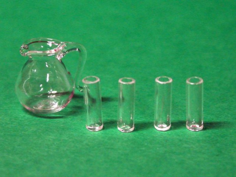 画像1: ガラス　ピッチャー　＆グラス4個セット (1)