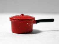 ソースパン（鍋）　大　エナメル・赤