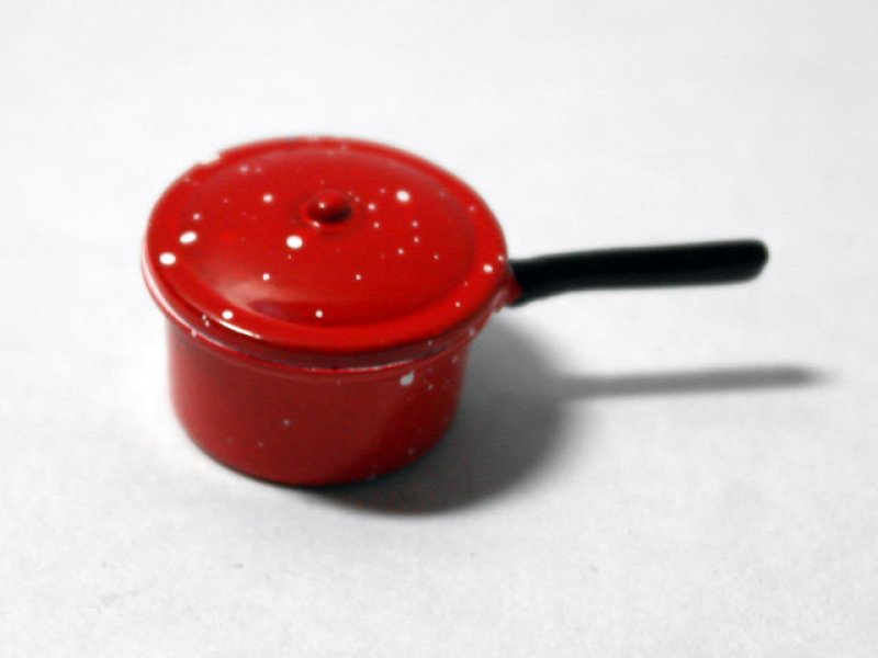 画像2: ソースパン（鍋）　大　エナメル・赤 (2)