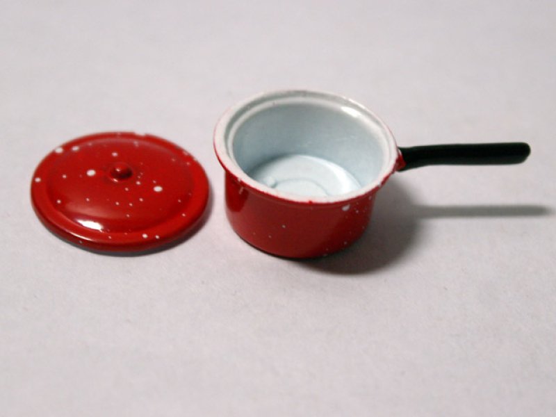 画像3: ソースパン（鍋）　大　エナメル・赤 (3)