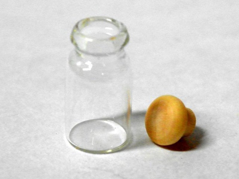 画像2: ガラスボトル  木製フタ付 (2)