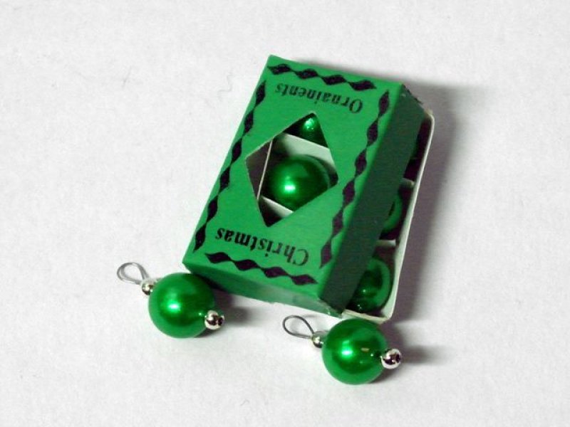 画像1: ボックス入りクリスマスオーナメント　グリーン (1)