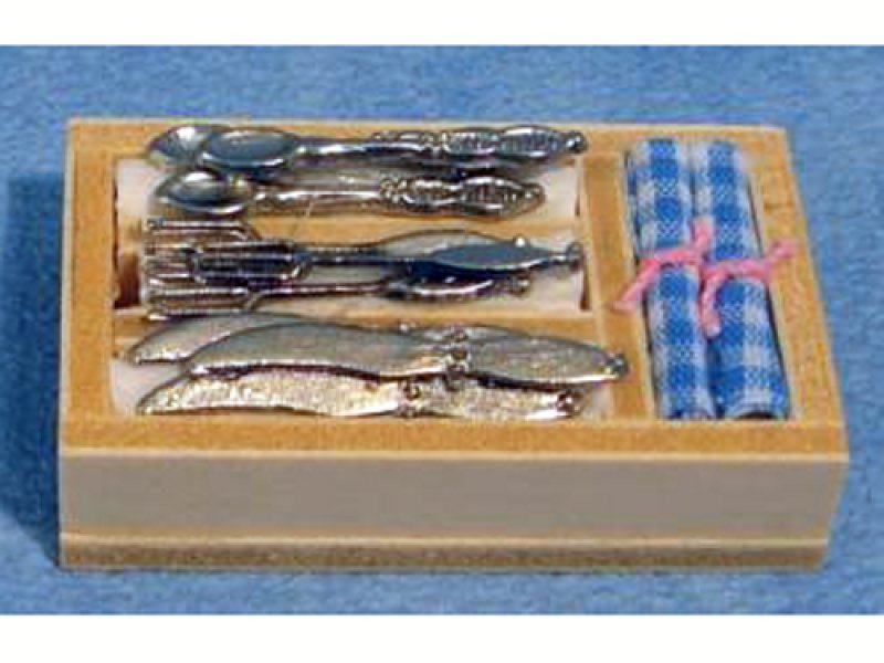 画像1: 木製ラック入りカトラリー (1)